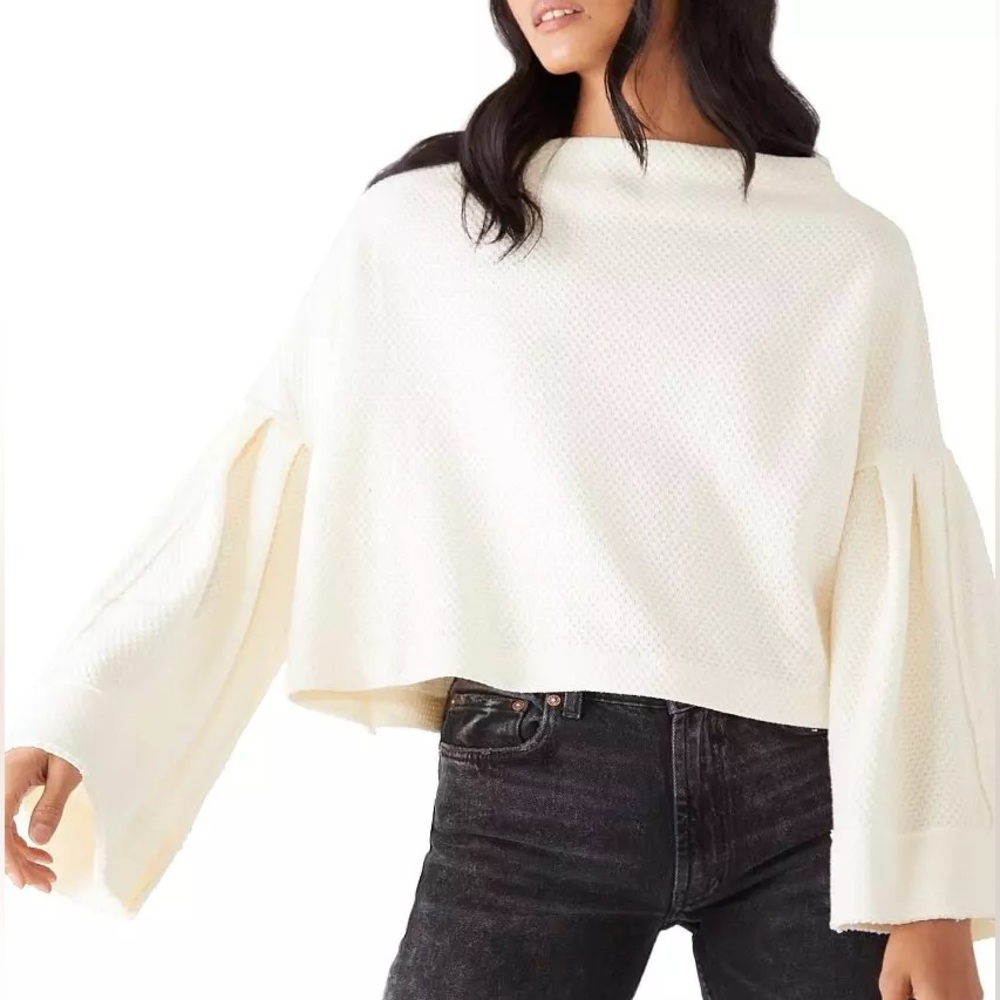 Free People Cream Bunny Top